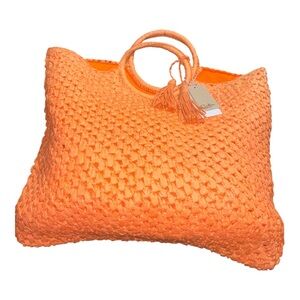 Calin Collection Orange Woven Handbag